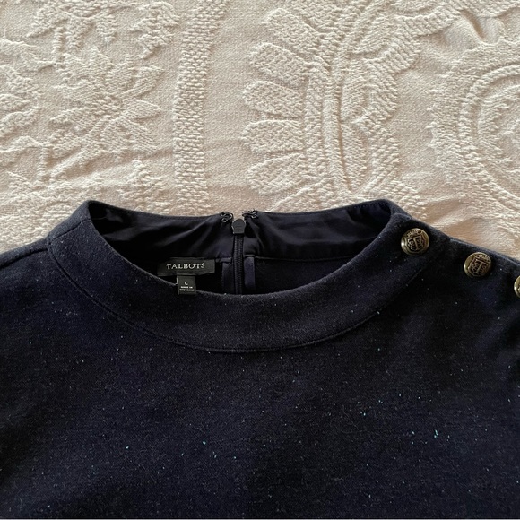 Talbots Navy Tweed Dress Sz L NWT - Picture 4 of 14